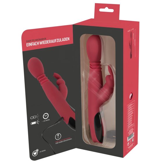 You2Toys Masér - pohybový, vyhřívaný vibrátor na bod G (červený)