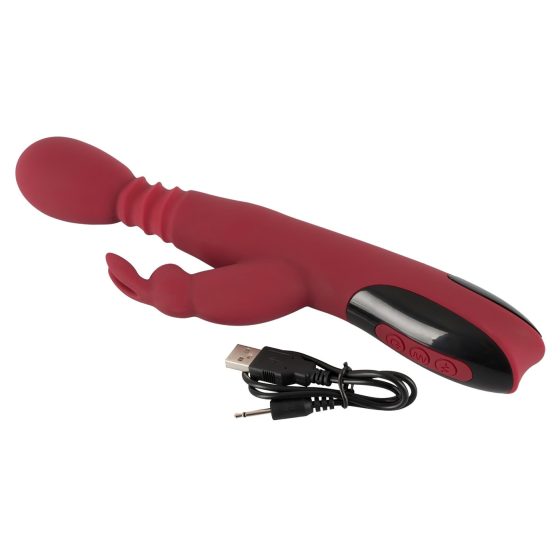 You2Toys Masér - pohybový, vyhřívaný vibrátor na bod G (červený)