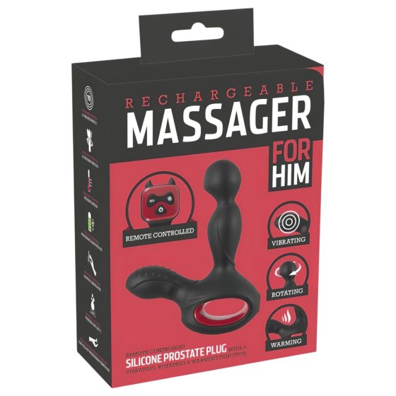 You2Toys Masážní strojek - rotační, hřejivý prostatický vibrátor (černý)