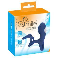  SMILE Couple - akumulátorový, vibrační erekční kroužek (modrý)