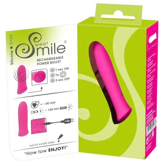 SMILE Power Bullet - akumulátorový, extra silný malý vibrátor (růžový)
