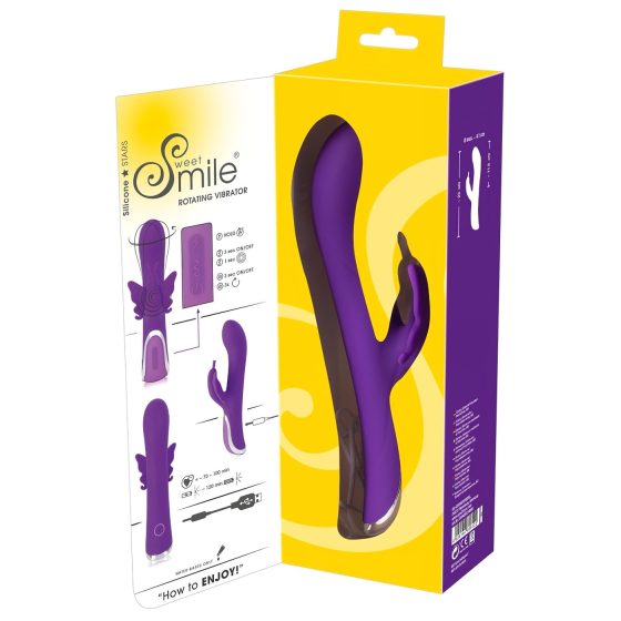 SMILE Rotující Turbo - rotační vibrátor s klitorálním ramenem (fialový)