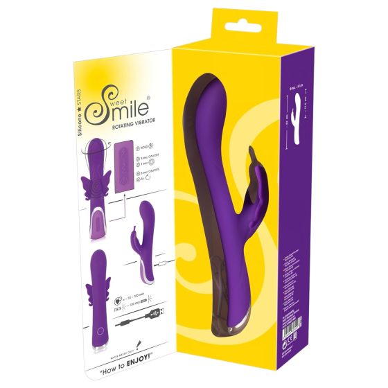 SMILE Rotující Turbo - rotační vibrátor s klitorálním ramenem (fialový)