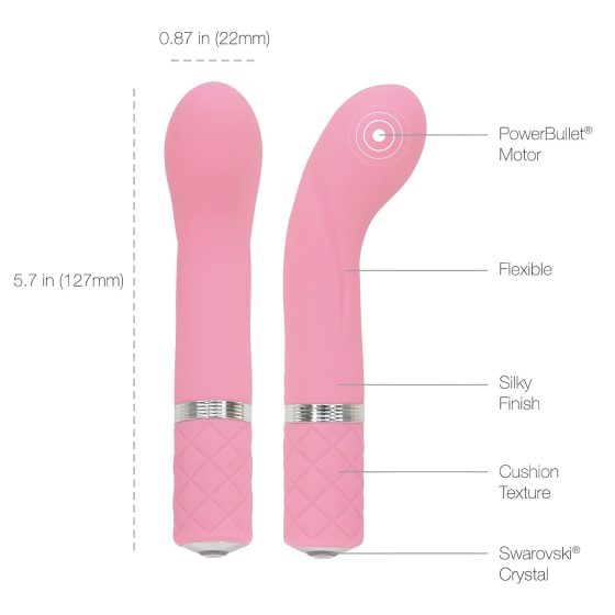 Pillow Talk Racy - akumulátorový, úzký vibrátor na bod G (růžový)