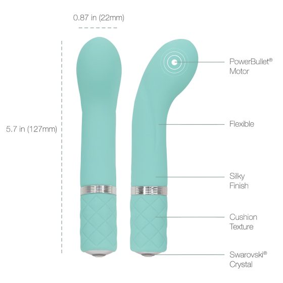 Pillow Talk Racy - nabíjecí, štíhlý vibrátor na G-bod (tyrkysový)