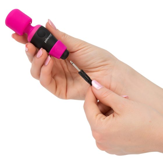 PalmPower Pocket Wand - mini masážní vibrátor (růžovo-černý)