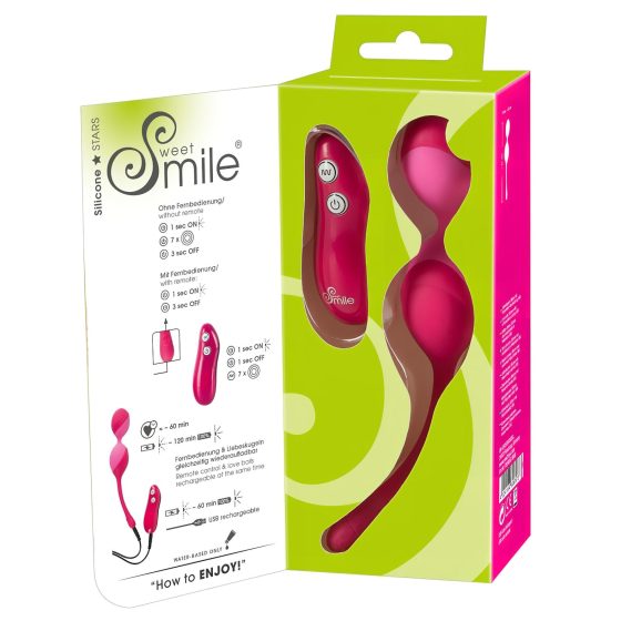 SMILE Love Balls - rádiové vibrační vajíčko - 82g (růžové)