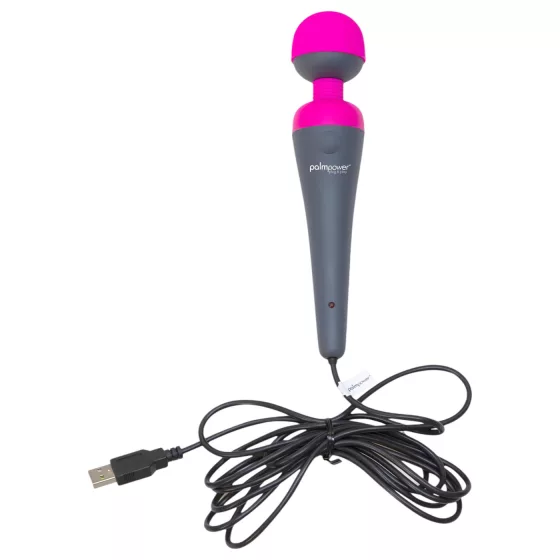 PalmPower Wand - masážní vibrátor s powerbankou - růžovo-šedý