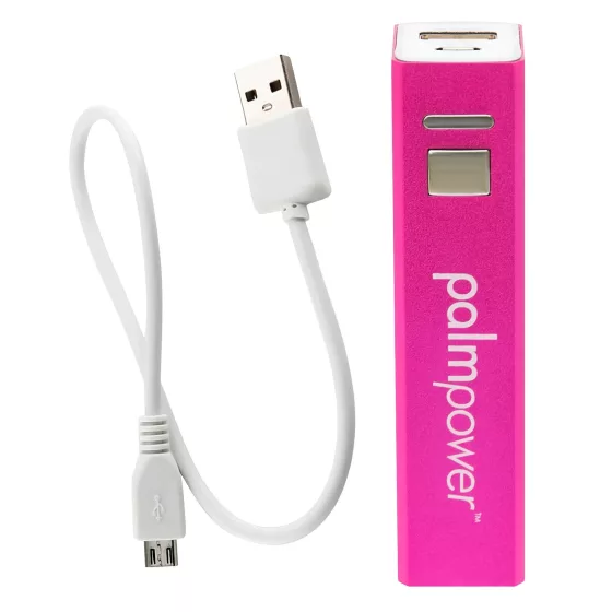 PalmPower Wand - masážní vibrátor s powerbankou - růžovo-šedý