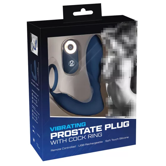 You2Toys - anální vibrátor s erekčním kroužkem na penis - modrý