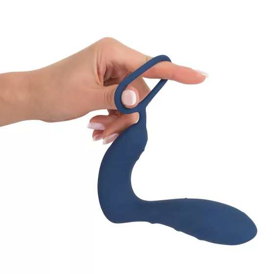 You2Toys - anální vibrátor s erekčním kroužkem na penis - modrý