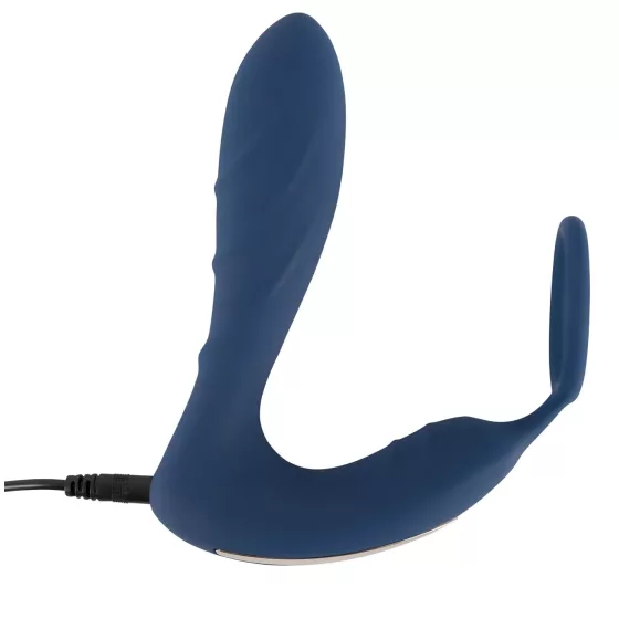 You2Toys - anální vibrátor s erekčním kroužkem na penis - modrý