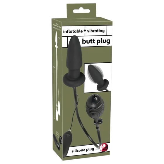 You2Toys - nafukovací anální roztahovač s vibracemi (černý)