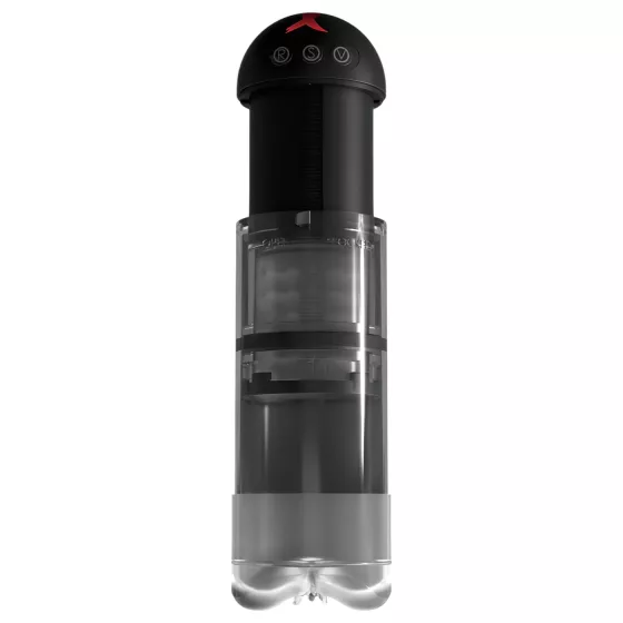 PDX Elite Extender Pro - masturbátor s vibracemi a sáním - černý, dobíjecí