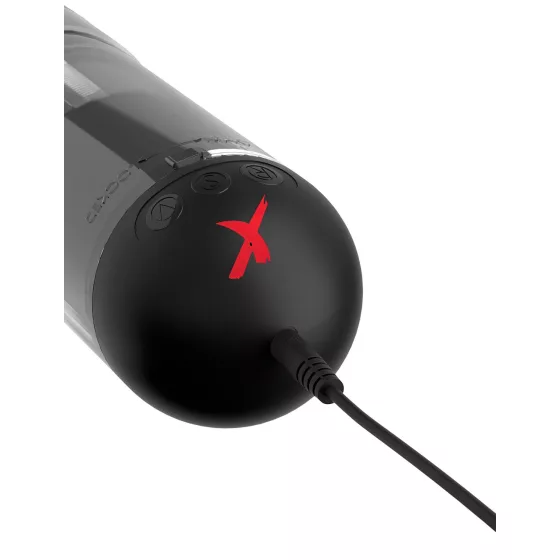 PDX Elite Extender Pro - masturbátor s vibracemi a sáním - černý, dobíjecí