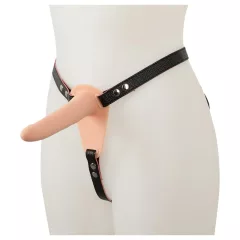   You2Toys - Strap-On - akumulátorový, připínací vibrátor (tělové barvy)