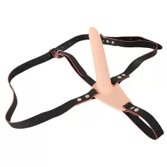   You2Toys - Strap-On - akumulátorový, připínací vibrátor (tělové barvy)