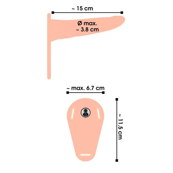 You2Toys - Strap-On - dobíjecí, připínací vibrátor (přírodní)