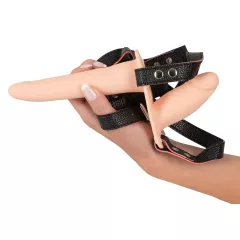   You2Toys - Strap-On - připínací dvojitý vibrátor (tělová barva)