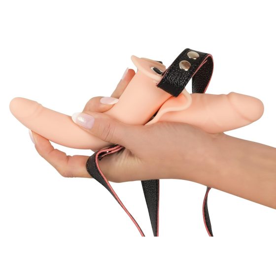 You2Toys - Strap-On - připínací dvojitý vibrátor (přírodní)