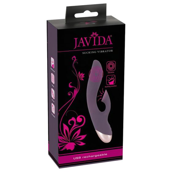 Javida - vodotěsný vibrátor s odsávačem klitorisu (fialový)