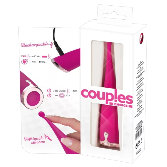 Couples Choice - vibrátor na klitoris s akumulátorem - růžový