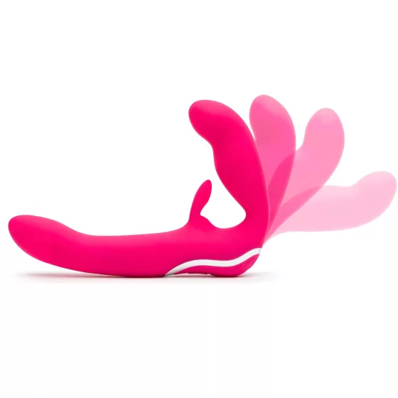 Happyrabbit - strapless vibrátor pro páry - silikon růžový