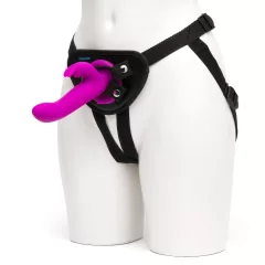   Happyrabbit Strap-On - králičí nasazovací vibrátor s raménkem na klitoris (fialový)