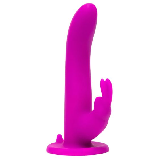 Happyrabbit Strap-On - králičí připínací vibrátor (fialový)