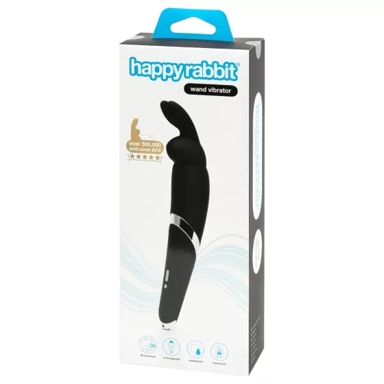 Happyrabbit - masážní vibrátor na baterii - černý