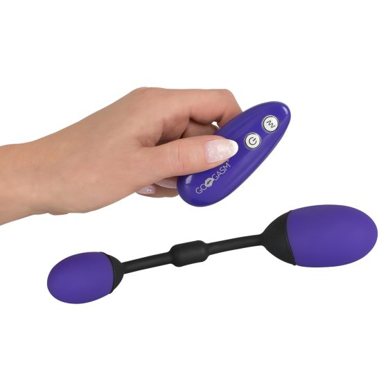 GoGasm Pussy & Ass - vibrátorové duo vajec (fialová-černá)