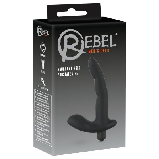 Rebel Naughty Finger - anální vibrátor pro muže (černý)