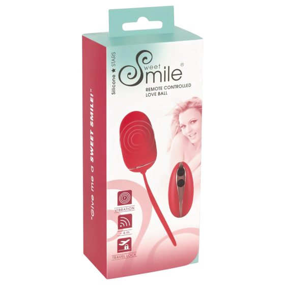 SMILE Láska Koule - dobíjecí, rádiově řízené vibrační vajíčko (červené)