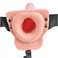   Pipedream - Fetish Strap-On 6 - připínací, dutý vibrátor (tělová barva)