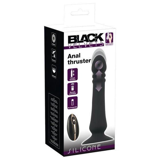 Black Velvet - akumulátorový, pulzující anální vibrátor (černý)