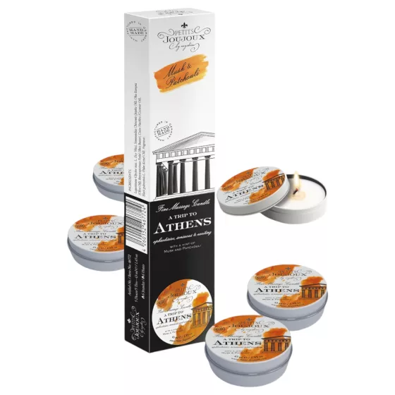 Petits Joujoux Athens - masážní svíčka - pižmo‑parfém (5×43 ml)