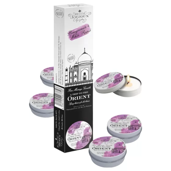 Petits Joujoux - masážní svíčka - granátové jablko a bílý pepř - 5x43ml