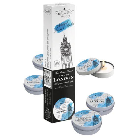 Petits Joujoux London masážní svíčka - rebarbora a jantar (5x43 ml)