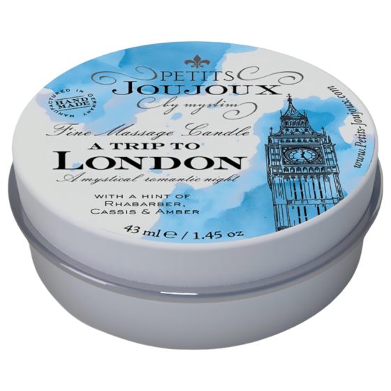 Petits Joujoux London - masážní svíčka - rebarbora a ambra - 43 ml