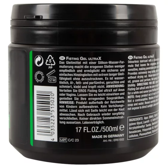 EROS - fisting lubrikační gel - 500 ml