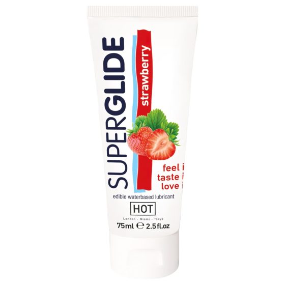 HOT Superglide - jedlý lubrikační gel - jahoda - 75 ml
