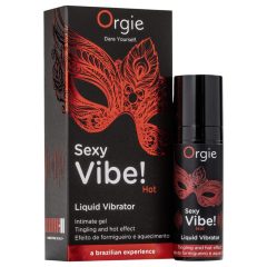  Orgie Sexy Vibe HOT - jahodový hřejivý tekutý vibrátor (15 ml)