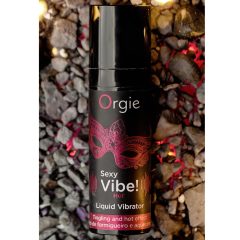   Orgie Sexy Vibe HOT - jahodový hřejivý tekutý vibrátor (15 ml)