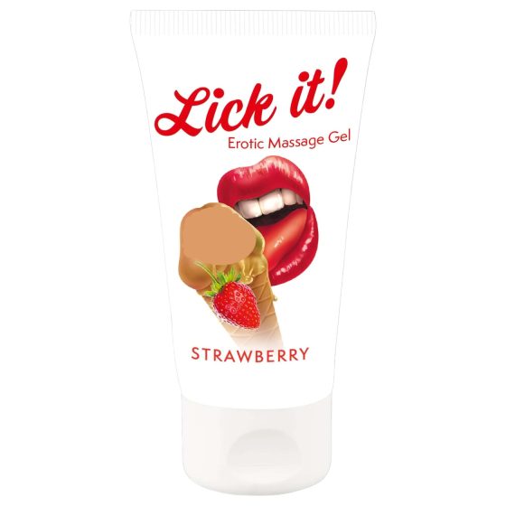 Lízni to! - 2v1 jedlý lubrikant - jahoda (50ml)