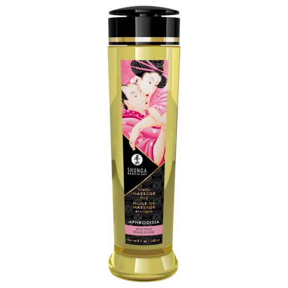 Shunga - masážní olej - růže - 240 ml