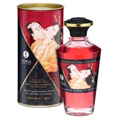   Shunga - hřejivý masážní olej - šampaňské a jahoda (100 ml)