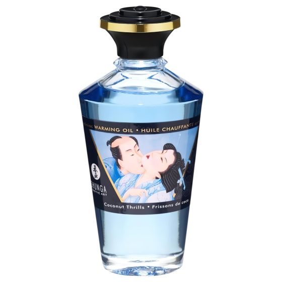 Shunga - hřejivý masážní olej - kokos (100 ml)