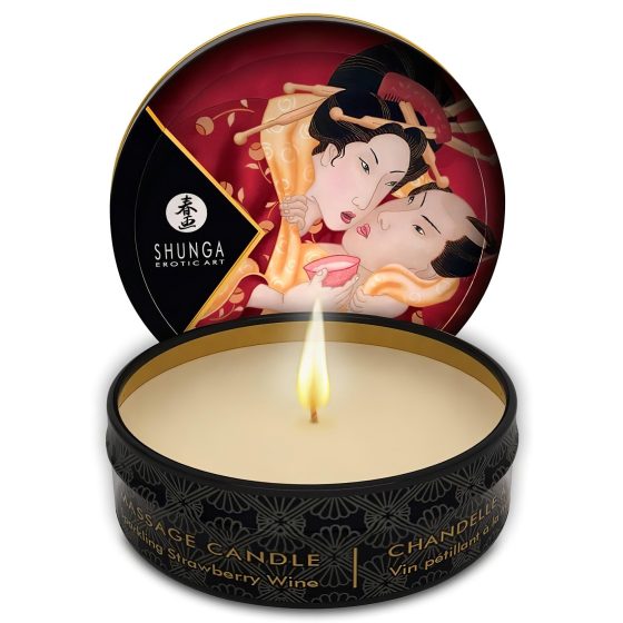 Shunga - masážní svíčka - jahoda (30 ml)