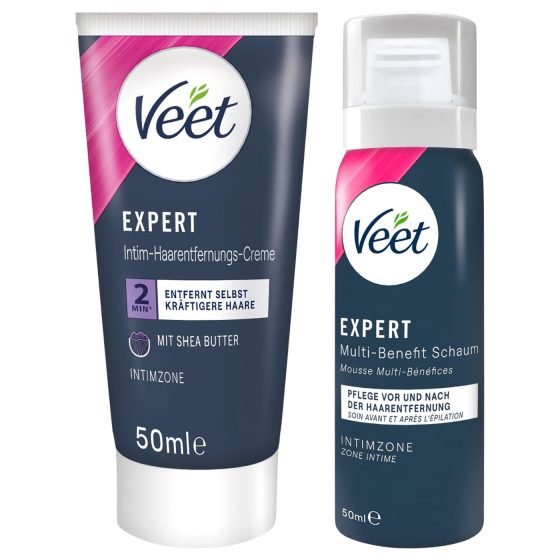 Veet - intim depilační krém a hydratační pěna pro ženy (50+50ml)