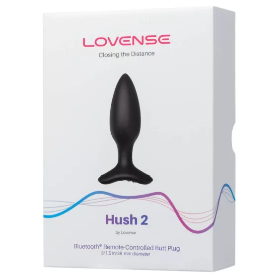 LOVENSE HUSH 2 S - chytrý anální vibrátor (38 mm) - černý